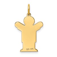 14K Yellow Gold the Kids Small Boy Charm with Haircut Engravable Love view 4