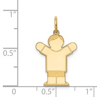 14K Yellow Gold the Kids Small Boy Charm with Haircut Engravable Love view 3