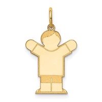 14K Yellow Gold the Kids Small Boy Charm with Haircut Engravable Love view 1