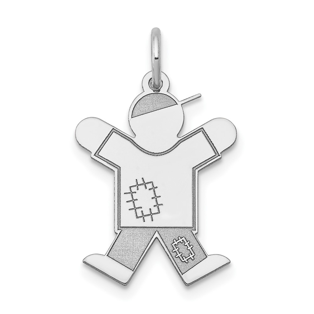 14k White Gold Kid Charm