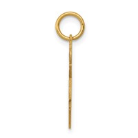14K Yellow Gold the Kids Small Floral Dress Girl Engravable Joy Charm view 2