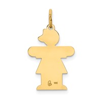 14K Yellow Gold the Kids Small Stars and Stripes Girl Engravable Hugs Charm view 4