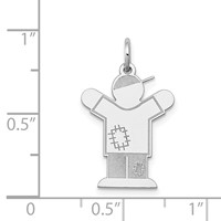 14K White Gold the Kids Small Patches Boy Engravable Love Charm view 3