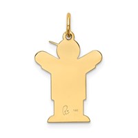 14K Yellow Gold the Kids Small Patches Boy Engravable Love Charm view 4