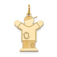 14K Yellow Gold the Kids Small Patches Boy Engravable Love Charm view 1