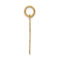 14K Yellow Gold the Kids Small Floral Dress Girl Engravable Love Charm view 2