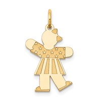 14K Yellow Gold the Kids Small Stars and Stripes Girl Engravable Kiss Charm view 1