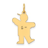 14K Yellow Gold the Kids Small Stars and Stripes Boy Engravable Kiss Charm view 4