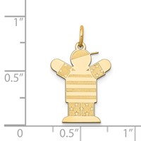 14K Yellow Gold the Kids Small Stars and Stripes Boy Engravable Love Charm view 3
