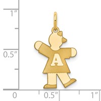 14K Yellow Gold the Kids Small Alphabet Girl Kiss Charm view 3