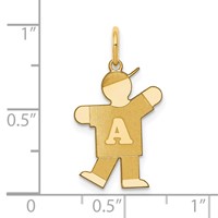 14K Yellow Gold the Kids Small Alphabet Boy Kiss Charm view 3