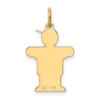 14K the Kids Small Heart Shirt Boy Engravable Hugs Charm view 4