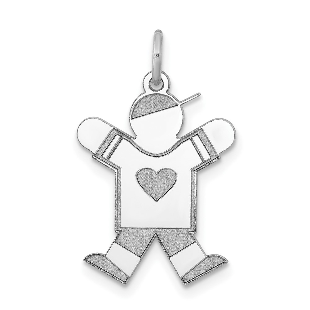 14k White Gold Kid Charm