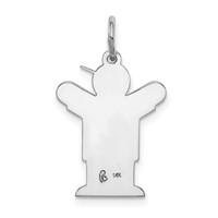 14K Yellow Gold the Kids Small Heart Shirt Boy Engravable Love Charm view 4
