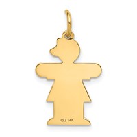14K Yellow Gold the Kids Small Heart Dress Girl Engravable Hugs Charm view 4