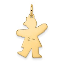 14K Yellow Gold the Kids Small Heart Dress Girl Engravable Kiss Charm view 4
