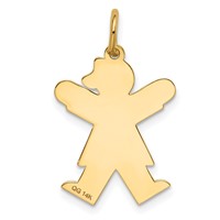 14K Yellow Gold the Kids Small Heart Dress Girl Engravable Joy Charm view 4