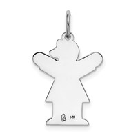 14K White Gold the Kids Small Heart Dress Girl Engravable Love Charm view 4