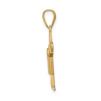 14K Yellow Gold the Kids Solid Satin Small Boy Engravable Kiss Charm view 2