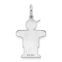 Sterling Silver Rhodium-plated Hugs Kid Charm view 4