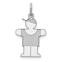 Sterling Silver Rhodium-plated Hugs Kid Charm view 1