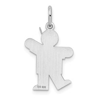 Sterling Silver Rhodium-plated Kiss Kid Charm view 3
