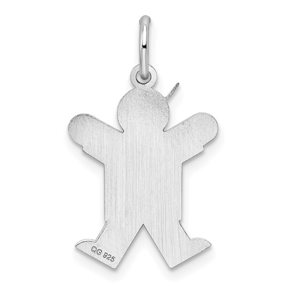 Sterling Silver Rhodium-plated Joy Kid Charm