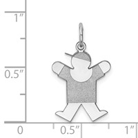 Sterling Silver Rhodium-plated Joy Kid Charm view 4