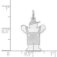 Sterling Silver Rhodium-plated Love Kid Charm view 4