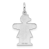 Sterling Silver Rhodium-plated Hugs Kid Charm view 3