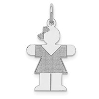 Sterling Silver Rhodium-plated Hugs Kid Charm view 1