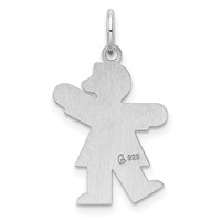 Sterling Silver Rhodium-plated Kiss Kid Charm view 3