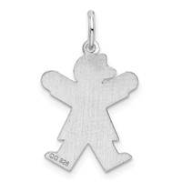 Sterling Silver Rhodium-plated Joy Kid Charm view 3