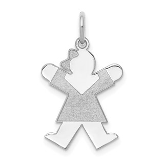 Sterling Silver Rhodium-plated Joy Kid Charm