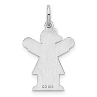 Sterling Silver Rhodium-plated Love Kid Charm view 3