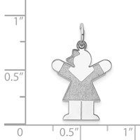Sterling Silver Rhodium-plated Love Kid Charm view 4