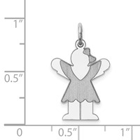 Sterling Silver Rhodium-plated Love Kid Charm view 4
