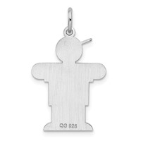 Sterling Silver Rhodium-plated Hugs Kid Charm view 3