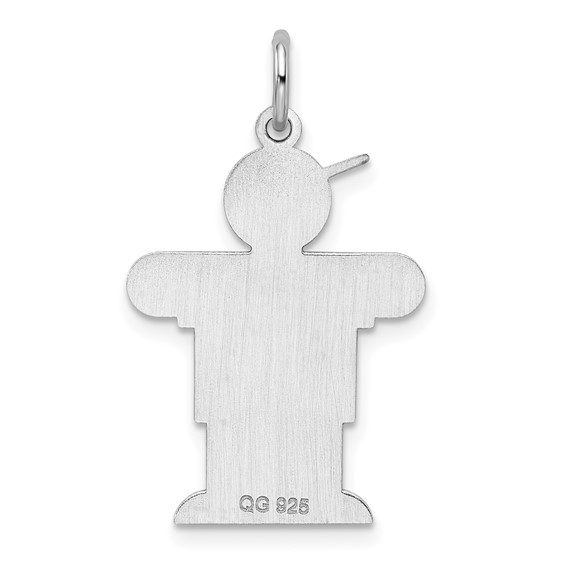 Sterling Silver Rhodium-plated Hugs Kid Charm