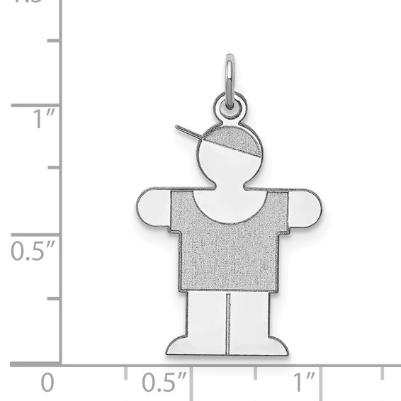 Sterling Silver Rhodium-plated Hugs Kid Charm