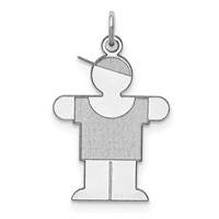 Sterling Silver Rhodium-plated Hugs Kid Charm view 1