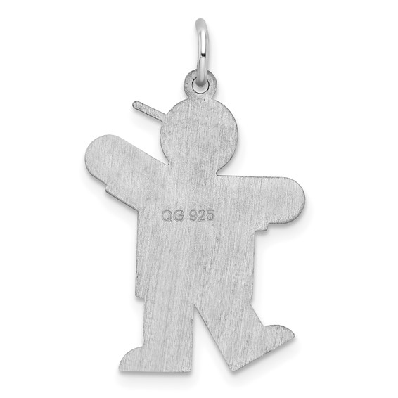 Sterling Silver Rhodium-plated Kiss Kid Charm