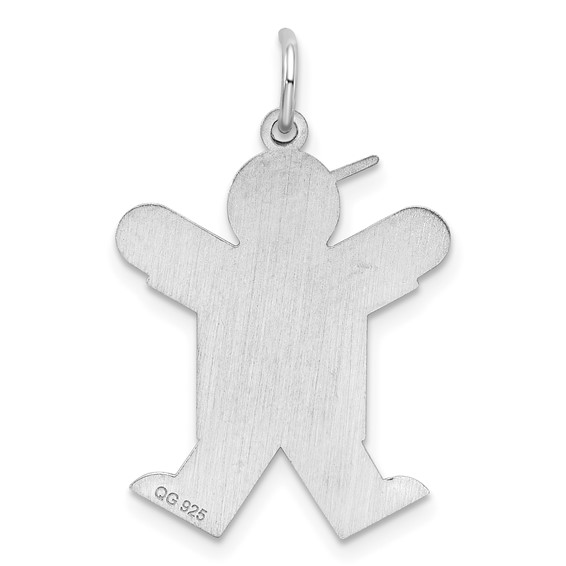 Sterling Silver Rhodium-plated Joy Kid Charm
