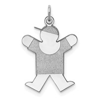 Sterling Silver Rhodium-plated Joy Kid Charm view 1