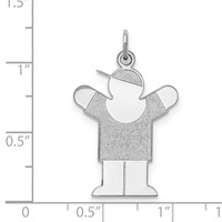 Sterling Silver Rhodium-plated Love Kid Charm view 3