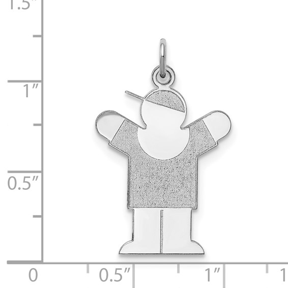 Sterling Silver Rhodium-plated Love Kid Charm