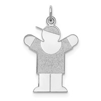 Sterling Silver Rhodium-plated Love Kid Charm view 1