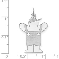 Sterling Silver Rhodium-plated Love Kid Charm view 4