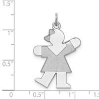 Sterling Silver Rhodium-plated Kiss Kid Charm view 4