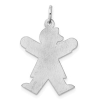 Sterling Silver Rhodium-plated Joy Kid Charm view 3